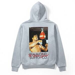 Diamond Supply Co. Men's Medium Muhammad Ali Gray Hoodie $102 Retail NWT New